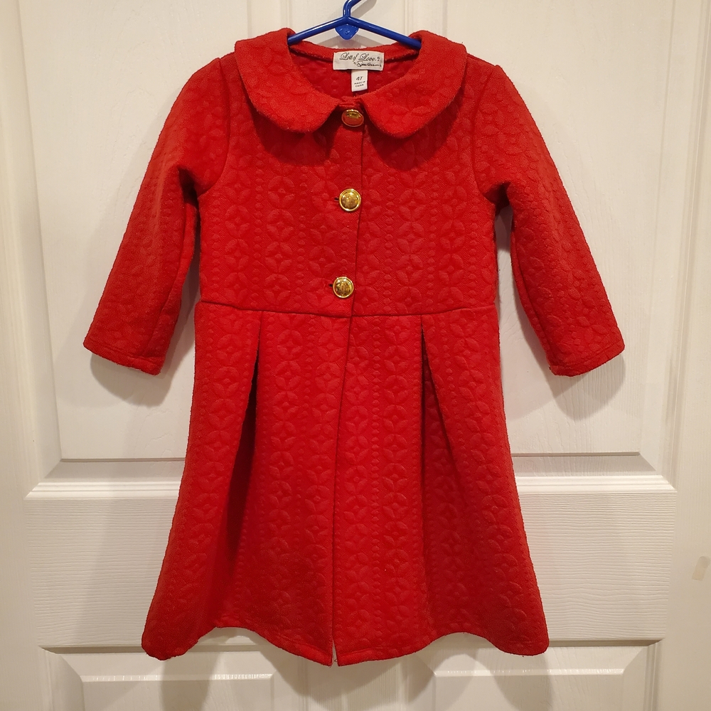 Speechless Red Quilted Kids Cape with Gold Buttons